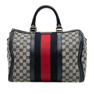 Pre-Loved Gucci Medium GG Canvas Web Joy Boston Bag